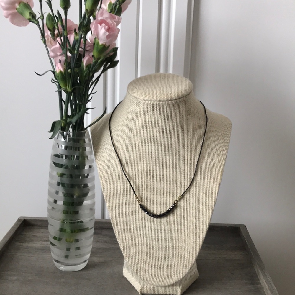 Beautiful faceted hematite bar style necklace! NWT
